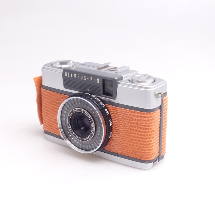中古】(オリンパス) OLYMPUS PEN EE-2 オレンジ色革張替エ品｜ナニワ