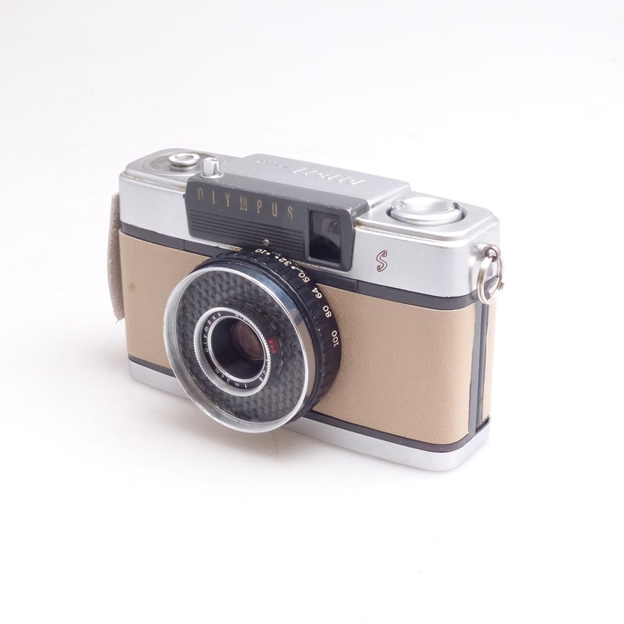 中古】(オリンパス) OLYMPUS PEN EE-S ライトベージュ色革張替エ品