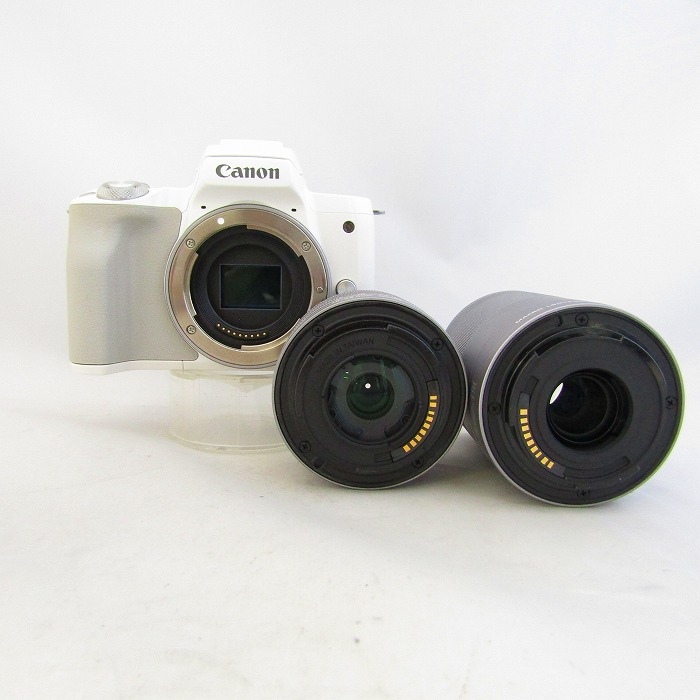 中古】(キヤノン) Canon EOS KISS M ダブルズームキツト ホワイト