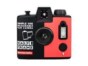 ロモグラフィー)Half-frame Simple Use Reloadable Film Camera Black