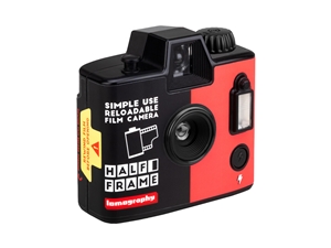 ロモグラフィー)Half-frame Simple Use Reloadable Film Camera Black