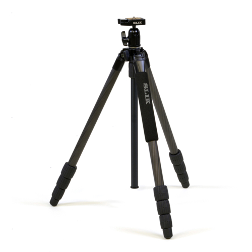SLIK カーボン三脚 ライトカーボン E64 4段 ナットロック式 22mmパイプ径 自由雲台 クイックシュー式 106884 SLIK カーボン三脚 ライトカーボン E64 4段 ナットロック式 22mmパイプ