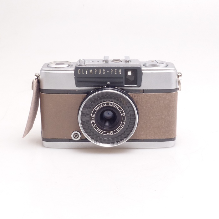 【中古】(オリンパス) OLYMPUS PEN EE-2 ダークベージュ革張替エ品