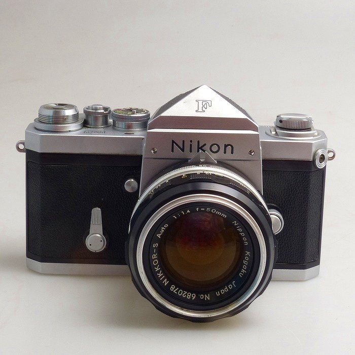 �y���Áz(�j�R��) Nikon F �A�C���x�� �V���o�[ �O�� + S Auto 50/1.4