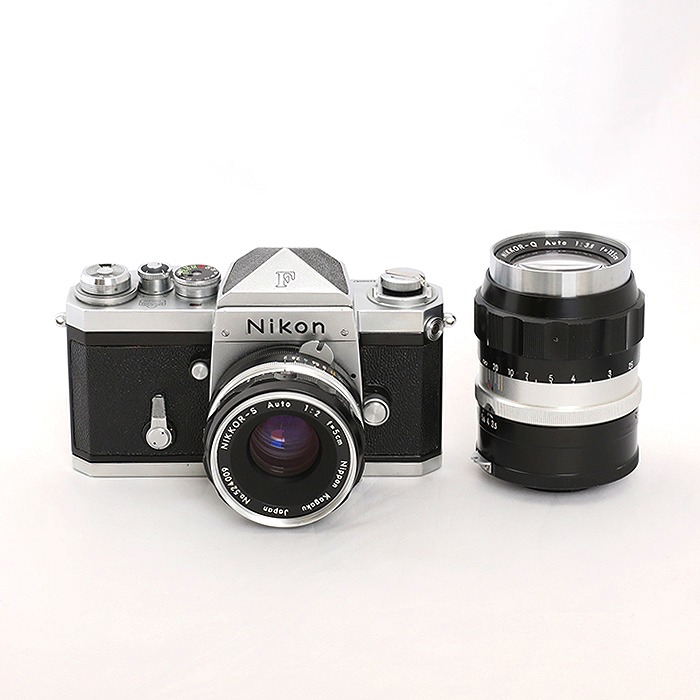 【中古】(ニコン) Nikon Fアイレベル(F640布幕機)+オートS5cm/2+オートQ13.5cm/3.5