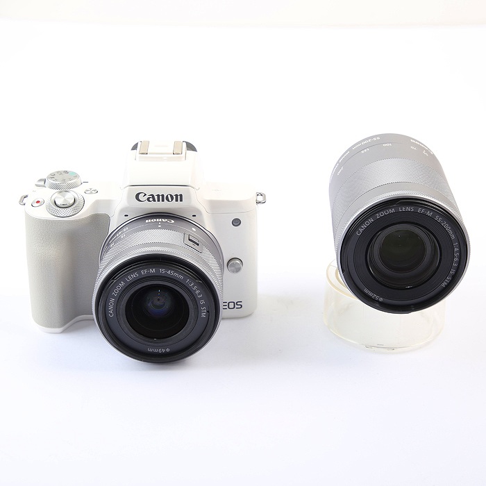 中古】(キヤノン) Canon EOS KISS M ダブルズームキツト ホワイト